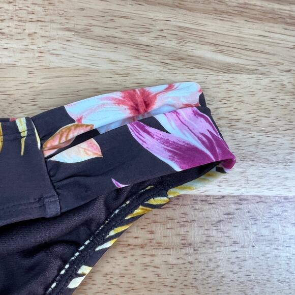 Xhilaration Juniors' Brown Floral Hipster Bikini Bottom - Size Medium - NWT - Picture 6 of 8